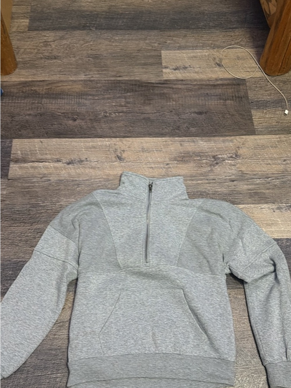 Hippie Rose Women's Light Gray Half-Zip Pullover Sweater